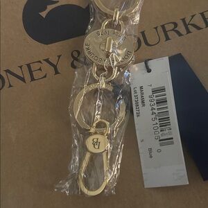 NWT Dooney & Bourke gold-tone turnlock valet key fob keychain